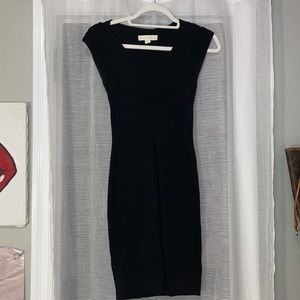 Black tight midi dress
